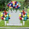 Artificial Cemetery Flower Saddle – Silk Flower Arrangement for Headstones, Memorial Bouquet with Vase for Grave & Tombstone Decoration (1 Saddle, 2 Bouquets, Color)